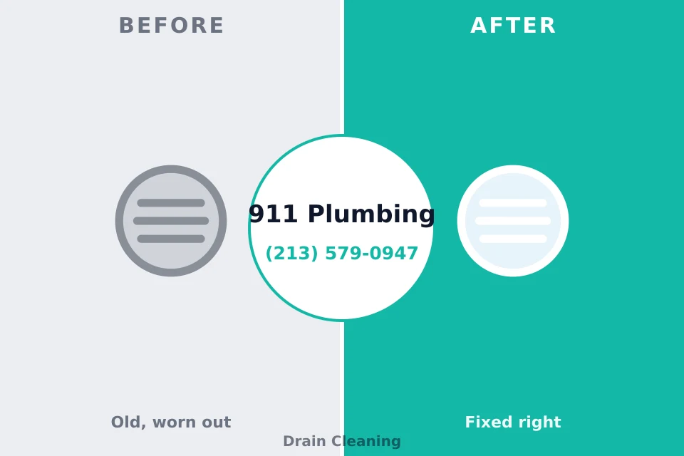 Before and after: plumbing repair Manhattan Beach, CA
